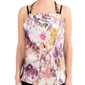 Just Cavalli Women's 100% Silk Halter Blouse Top